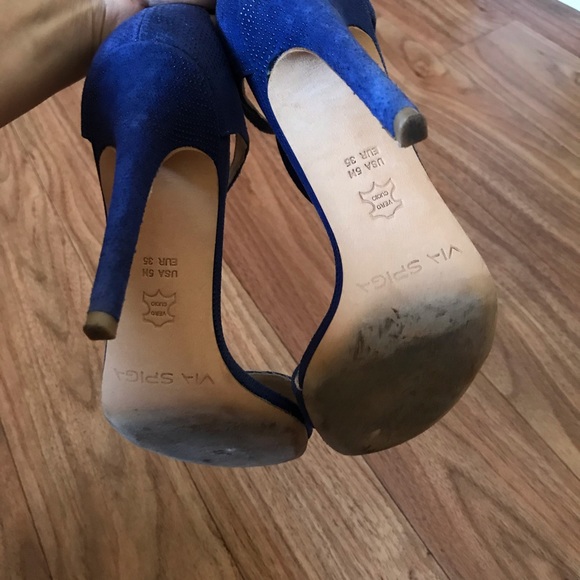 Via Spiga Blue Sandals heels - Picture 4 of 5